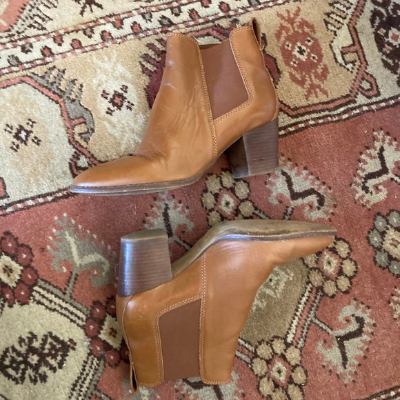 Madewell Heeled Leather Boots Size 8 - Picture 5 of 6